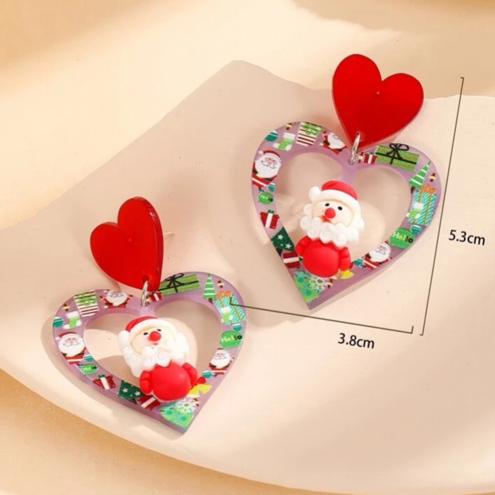 Merry Christmas๐
๐ผ๐๐โจSanta Baby Heart Dangle Drop Earrings - Picture 5 of 5